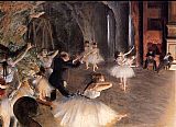 Edgar Degas Famous Paintings - The Rehearsal on Stage
